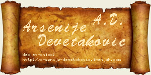 Arsenije Devetaković vizit kartica